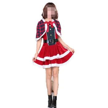 Yeni Varış Noel Elbiseler Kadın Noel Baba Tatil Kostüm Cosplay Kızlar Noel Kıyafet Fantezi Parti Animasyon Giyim