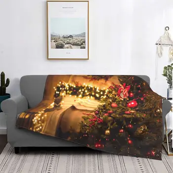 Yeni Yıl Battaniye Noel Sıcak Yatak Örtüsü Peluş Süper Yumuşak Kapak Pazen Atmak Battaniye Yatak Yatak Odası Kabarık Çıkış