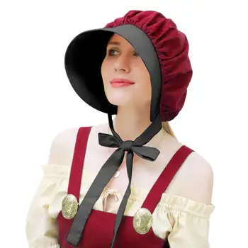 Yeni kadın Hacı Victoria Kaput Büyük Boy Hizmetçi Cosplay Şapka Vintage Eski Moda Kaput Kırmızı Şapka Cosplay Kostüm Aksesuarları
