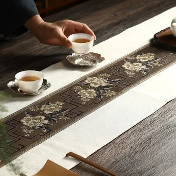 Yeni Çin Masa Bayrağı Çin Tarzı Ze Çay Masa Örtüsü Sanat Uzun Çay Masa Örtüsü TV Kabine Kapak Bez Yatak Bayrağı