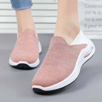 Yeni Örgü Kadın Sneakers Nefes vulkanize ayakkabı Kadın Hafif spor ayakkabı kaymaz Rahat Ayakkabılar Zapatillas Mujer