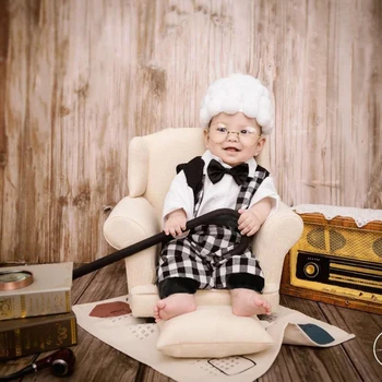 Yenidoğan Fotoğraf Sahne Kostüm Bebek Bebek Erkek Cosplay Büyükbaba Şapka Elbise Fotoğraf Çekim Kıyafetler Bebek Foto Hediye
