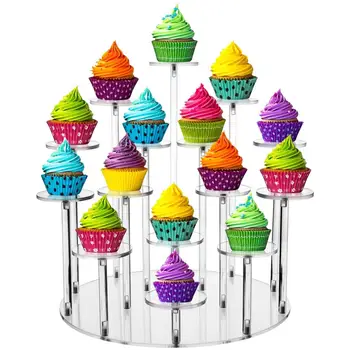 Yepyeni Güncellenmiş Kademeli Akrilik Cupcake Standı-Premium Cupcake Dispiay Tutucu