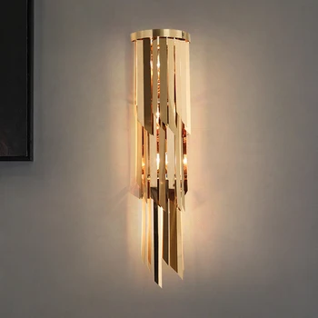 YooGee led duvar Lambaları Lüks İç Koridor Duvar Lambası Altın Fikstür Aplik Aydınlatma Koridor Sanat Yatak Odası Dekorasyon Asılı Lamba