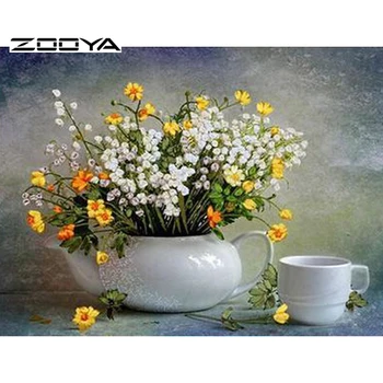 ZOOYA Yeni Gelmesi Şerit Nakış Intergards 3d Çapraz Dikiş Avrupa Tarzı Dikiş Ev Dekor Küçük Çiçekler F516