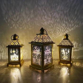 Zarif Retro ramazan asılı ışık Eid Mubarak elemanı el lambası Eid ramazan islam kapalı ev partisi Dekoru Festivali