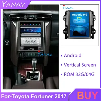 araba stereo video araba Radyo DVD oynatıcı-TOYOTA Fortuner 2017 araba gps navigasyon fortuner manuel ac tesla tarzı 12.1 inç
