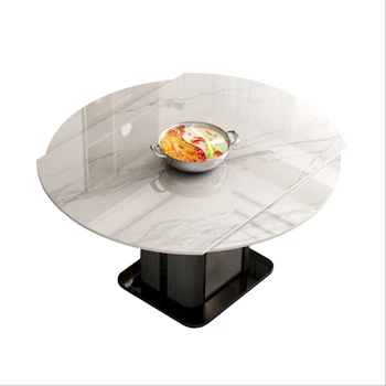 masa ev küçük daire basit geri çekilebilir gizli indüksiyon ocak yemek masası ve sandalye kombinasyonu