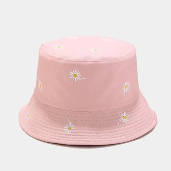 pamuk çiçek nakış Kova Şapka Balıkçı Şapka açık seyahat şapka güneşlikli kep Şapka Erkekler ve Kadınlar için 256