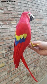 simülasyon kuş papağan sert modeli büyük 40 cm kırmızı tüyler papağan ev bahçe dekorasyonu hediye s1140