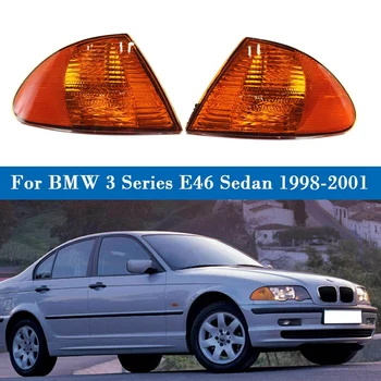 Çift Park Sinyal Köşe ikaz lambaları Lambaları Lensler-BMW 3 Serisi E46 1998-2001 Sedan Vagon 63136902765 63136902766