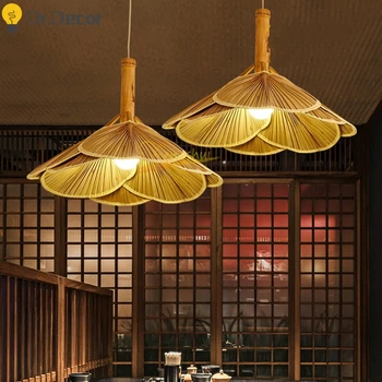 Çin tarzı Ahşap kolye ışıkları aydınlatma İskandinav yaratıcı LED kolye lamba Restoran otel yatak odası otel Loft asılı lamba