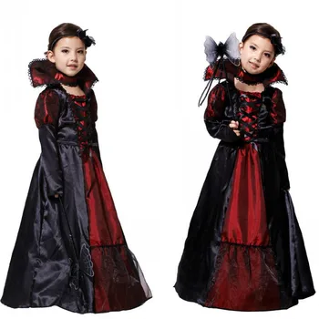 Çocuk Kız Prenses anime vampir Kostümleri Cadılar Bayramı Kostüm Çocuklar için uzun elbise Karnaval Parti Cosplay