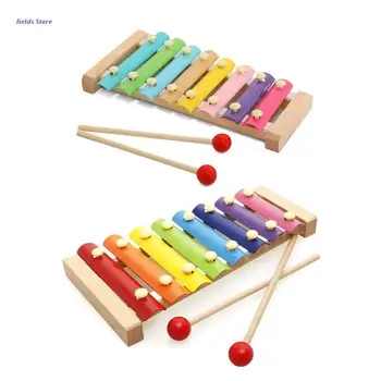 Çocuklar Glockenspiel Ahşap Ksilofon Gerçekçi Oyun Oyuncaklar Çok Fonksiyonlu Karikatür Plastik Seti Taşınabilir Müzikal Oyuncaklar