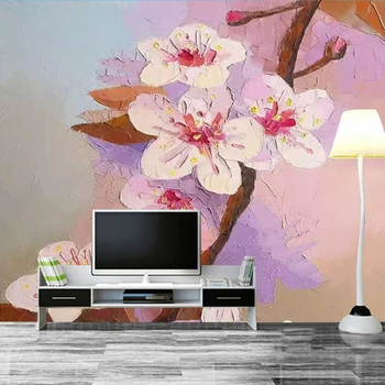 Özel Herhangi Bir Boyut Duvar Kağıdı 3D Retro Yağlıboya Çiçekler Fotoğraf duvar kağıdı Oturma Odası Yatak Odası Avrupa Tarzı 3 D Ev dekor