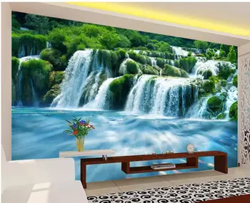 Özel Herhangi Bir Boyut Duvar Kağıdı Şelale, su, üç boyutlu manzara, arka plan, duvar tablosu TV Arka Plan duvar resmi