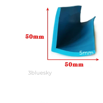 Özel Kauçuk L Şerit Açı Köşe Koruyucu Kenar Muhafaza Kalkanı Çarpışmadan Kaçınma Contası 50x50mm Mavi