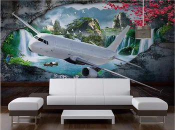 Özel fotoğraf duvar 3d duvar kağıdı Uçak navigasyon manzara dekor boyama 3d duvar resmi duvar kağıdı oturma odası duvarları için 3 d