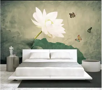 Özel fotoğraf duvar kağıtları duvarlar için 3 d resimleri Yeni Çin retro, lotus lotus yaprağı oturma odası kanepe arka plan duvar tablosu