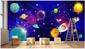 özel duvar fotoğraf duvar kağıdı 3d Sevimli karikatür yıldızlı bilimkurgu evren ev dekor oturma odası Duvar Kağıdı duvarlar için rulo