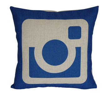 İnstagram yastık örtüsü, Yaratıcı sosyal medya logosu İnstagram Kamera atmak yastık kılıfı yastık kılıfı toptan