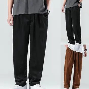 Şık pantolon ilkbahar sonbahar Orta bel Streetwear sportif saf renk pantolon erkek pantolon Nefes