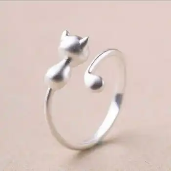 Şık ve yaratıcı kedi pençe kedi yüzük basit işaret parmağı açılış ayarlanabilir parmak kuyruk yüzük