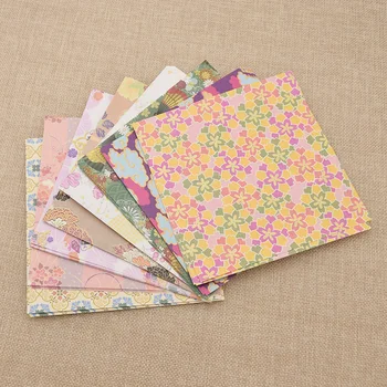 72 adet Vintage Japon Tarzı yelpaze Çiçek Desen Origami Kağıt DIY El Yapımı Zanaat Dekor koleksiyon defteri kağıdı