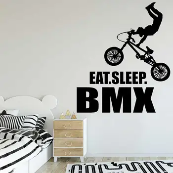Fantezi BMX Bisiklet Vinil Duvar Çıkartması Doğa Sporları Bisiklet Dağ Motosiklet Yarış Severler Ev Erkek Kız Odası Dekor Çıkartmalar Hediyeler 9