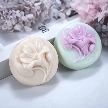 PRZY Sabun Çiçek Kalıp El Yapımı Sabun DIY Aroma Kalıp Sabun Yapımı Kalıpları Reçine Kil Kalıpları Yuvarlak Zambak Silikon Çevre Dostu