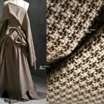 Yünlü Kumaş Dokuma Doku Sonbahar ve Kış Yün Yün Konfeksiyon Ceket Palto Tasarımcı Kumaş